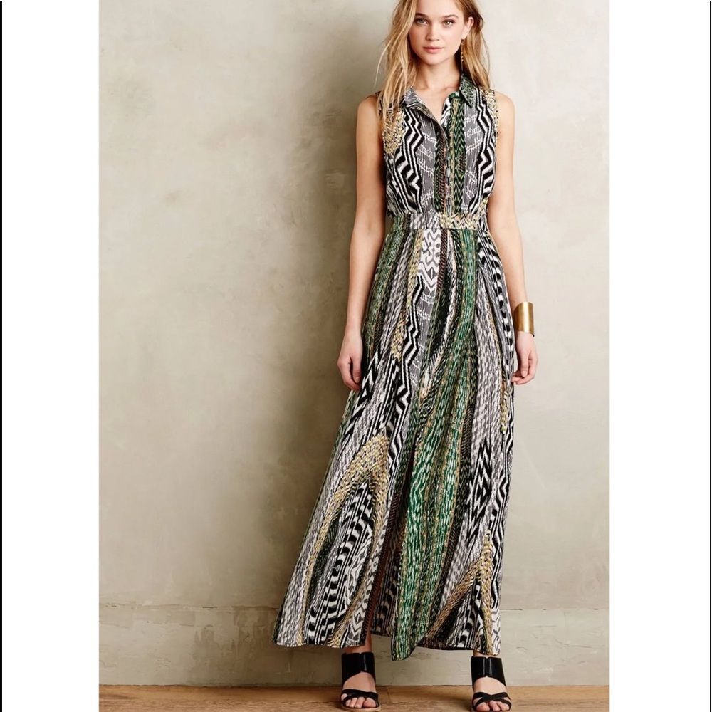 Anthropologie Maeve Silk Plains Shirt Dress in size XS